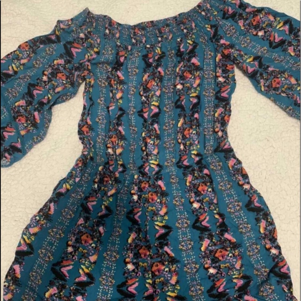Blue floral romper